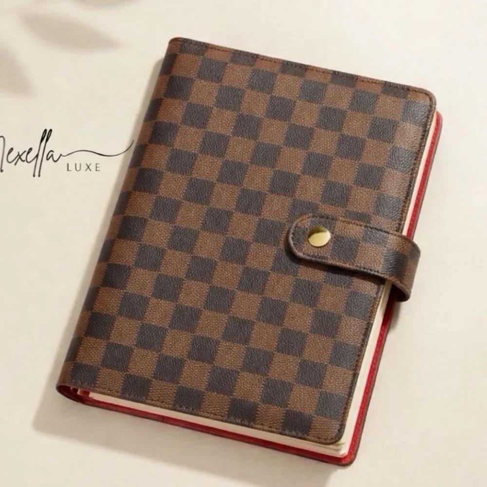 Brown Checkered A5 Planner with RED INTERIOR - Picture 3 of 15